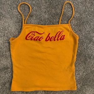 Yellow “Ciao Bella” tank top